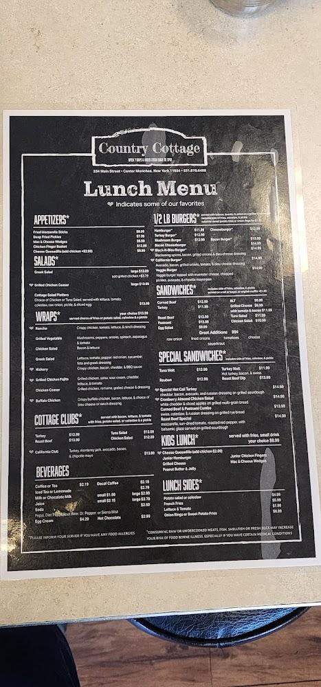 Country Cottage Diner Menu image 4