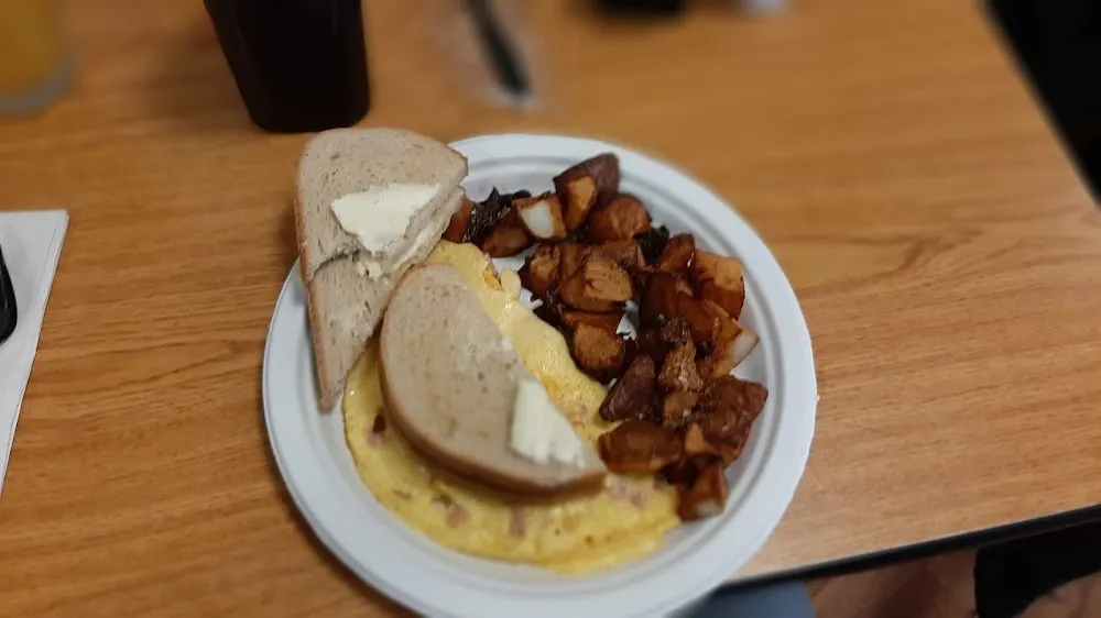 Scrambled Eggs Cheese Home Fries Rye Toast